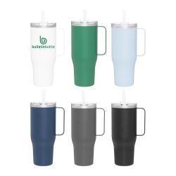 Insulated Mug with Silicone Straw